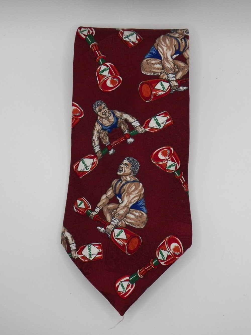 Tabasco Brand Men's 100% Silk Neck Tie Weight Lifting Body Builder